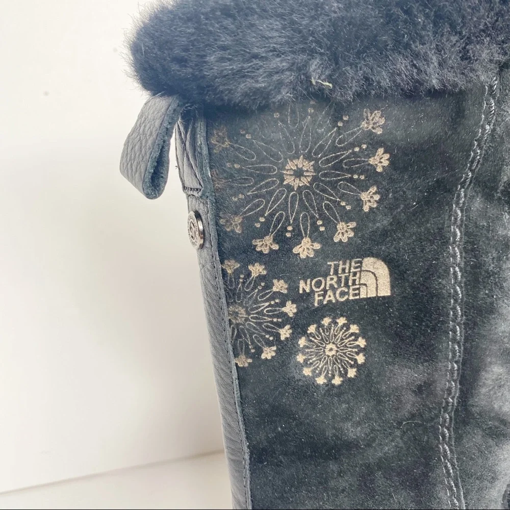 The North Face Abby III Waterproof Snow Boots Black Faux Fur Suede 8.5 - Picture 4 of 13